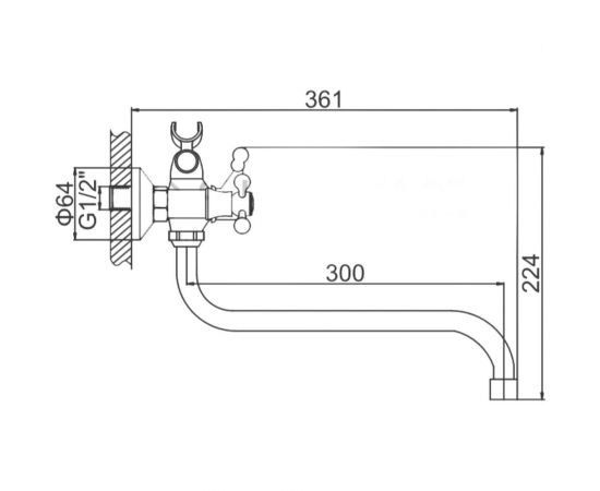 Смеситель для ванны LEDEME керамика L2126 806040 – изображение 2