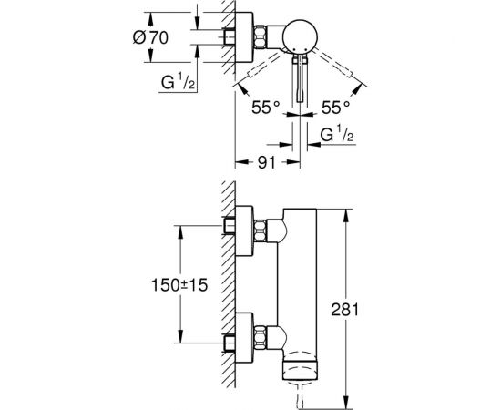 Однорычажный смеситель для душа Grohe Essence New 33636001 – изображение 2