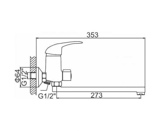 Смеситель для ванны LEDEME картридж диаметр 40 мм, дивертор в корпусе керамика, силумин L2202-B 89283 – изображение 2