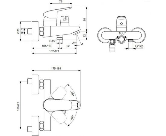 Смеситель для ванны Ideal Standard Ceraflex B1740AA – изображение 2