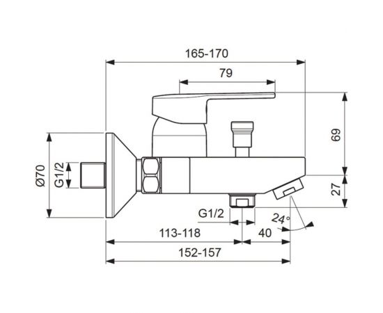 Смеситель для ванны/душа VIDIMA Логик BA279AA – изображение 2