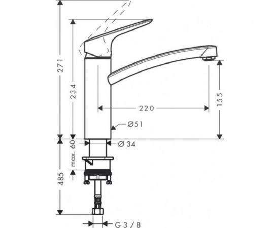 Смеситель для кухни HANSGROHE Logis 71832000 00000040624 – изображение 2