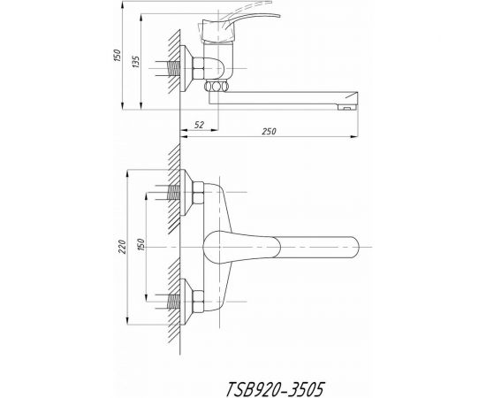 Настенный смеситель для кухни Tsarsberg тип См-МОРНА См-УмОРНА TSB-920-3505 – изображение 2