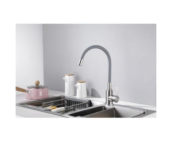 Смеситель для кухни MYNAH с гибким силиконовым изливом, керамический картридж M58301R1 – изображение 2