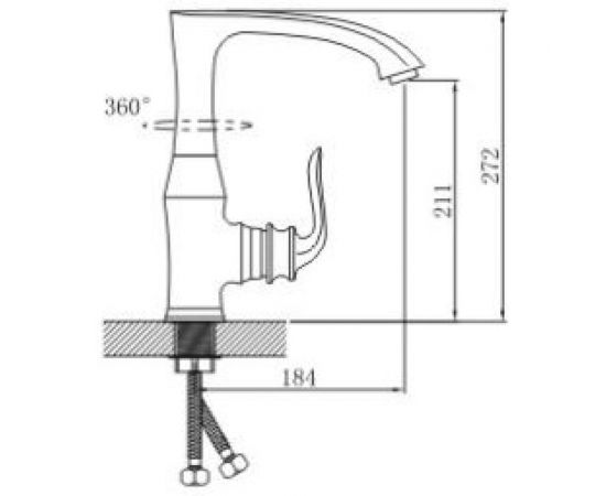 Смеситель для умывальника Potato крепление гайка P40219-7 – изображение 2