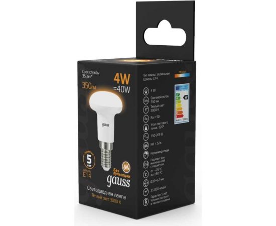 Светодиодная Лампа Gauss R39 4W 350lm 3000K Е14 LED 1/10/100 106001104 – изображение 3