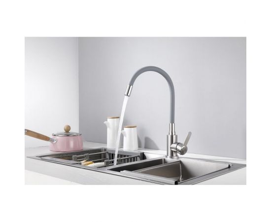 Смеситель для кухни MYNAH с гибким силиконовым изливом, керамический картридж M58301R1 – изображение 3