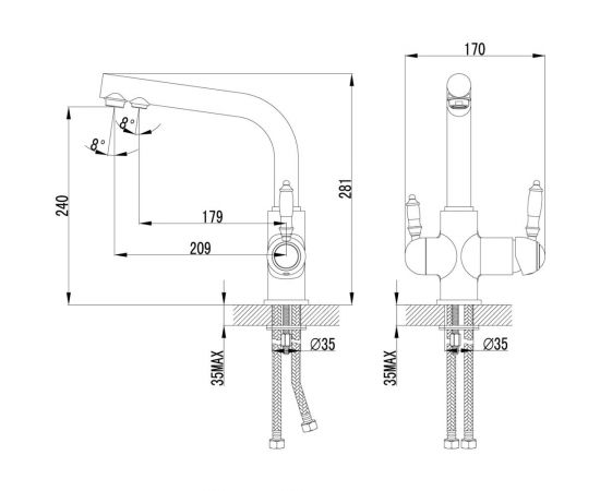 Смеситель Lemark Villa для кухни с подключением к фильтру с питьевой водой LM4861B – изображение 3