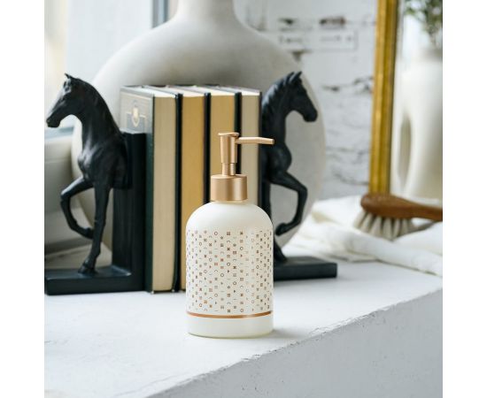 Дозатор для жидкого мыла Moroshka Royal Ascot 8x8х17,5 см., цвет бежевый и коричневый 922-308-01 – изображение 3