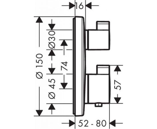 Термостат для душа Hansgrohe Ecostat S с запорным вентилем 15757000 00000036621 – изображение 3