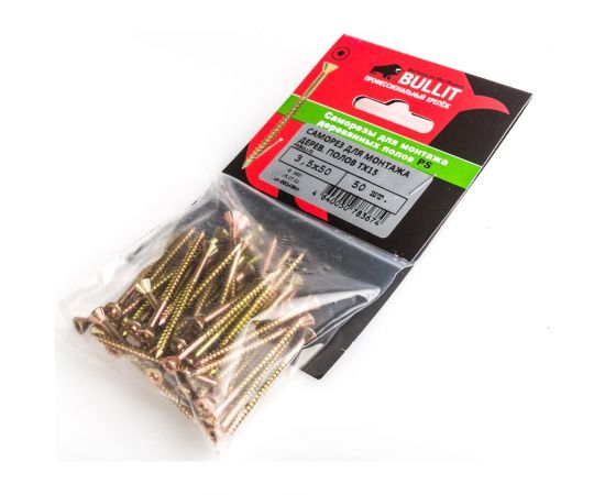 Саморез для монтажа деревянных полов BULLIT 3,5х50 50шт. 14-0014960 – изображение 4