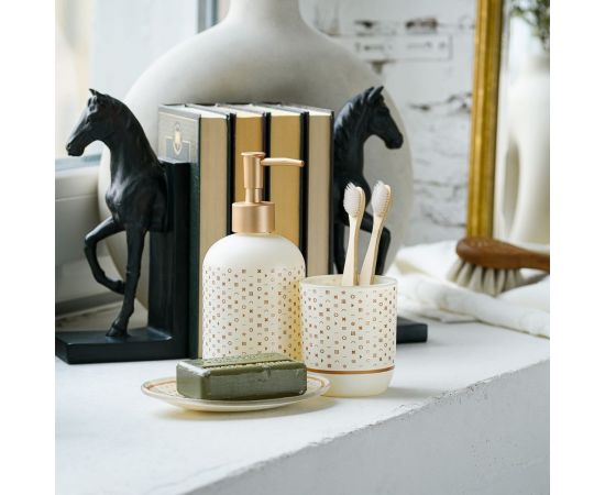 Дозатор для жидкого мыла Moroshka Royal Ascot 8x8х17,5 см., цвет бежевый и коричневый 922-308-01 – изображение 4