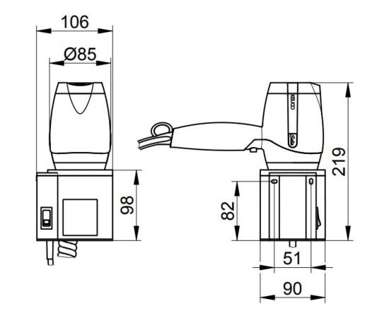 Фен Keuco Plan в комплекте с настенным креплением 14995010037 00000064861 – изображение 4