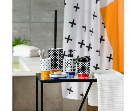 Дозатор для жидкого мыла Moroshka Memphis 7,5x7,5x17 см., цвет белый, черный и синий 905-308-01 – изображение 4