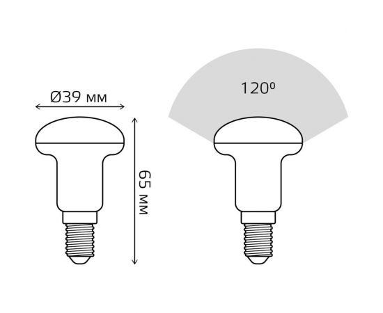 Светодиодная Лампа Gauss R39 4W 350lm 3000K Е14 LED 1/10/100 106001104 – изображение 5