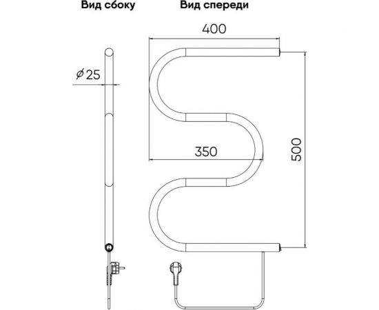 Полотенцесушитель INDIGO M без полки (electro) 50/40 (кнопка, прямой провод, полированный) ME50-40 – изображение 7