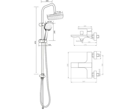 Душевая система Orange в комплекте со смесителем M04-944w – изображение 9