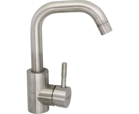 Однорычажный смеситель для кухни РемоКолор нержавеющая сталь, картридж 40 мм 67-0-781 