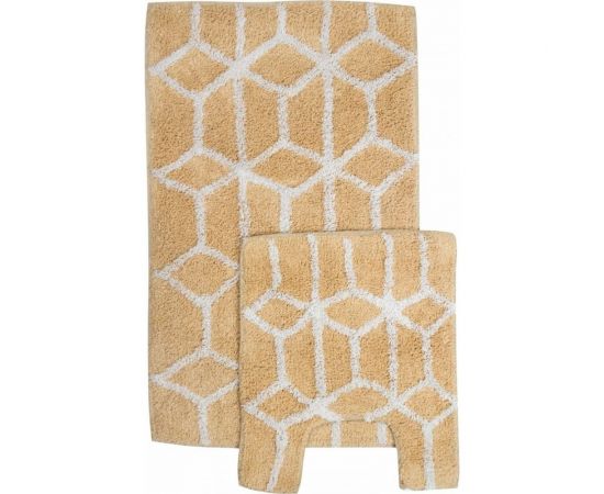 Набор: 2 ковра Аквалиния Лабиринт бежевый, 40х45x50х80 см S-0505-80a 