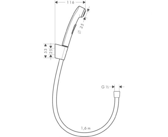 Гигиенический ручной душ со шлангом 160 см и держателем HANSGROHE 32128000 00000008362 – изображение 12