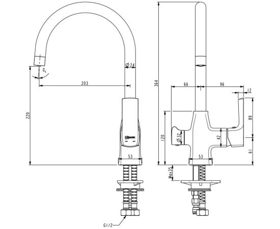 Смеситель для кухни Lemark Ursus с подключением к фильтру с питьевой водой LM7261BLR – изображение 2