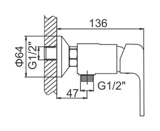Смеситель для душа LEDEME настенный с гигиеническим душем, L5244 65644 – изображение 2