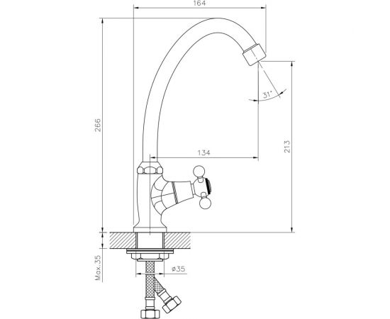 Кран для холодной воды Decoroom DR54010 – изображение 2