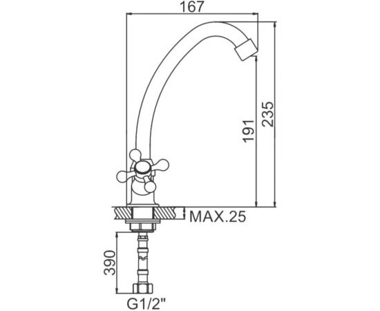 Смеситель для кухни LEDEME керамика гайка L5927 65729 – изображение 2