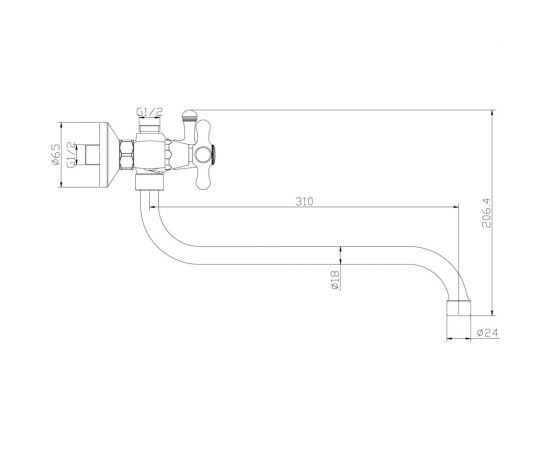 Смеситель для ванны Rossinka универсальный Y02-82 – изображение 2