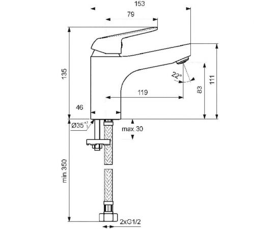 Смеситель для умывальника GRANDE VIDIMA Видима Файн BA385AA – изображение 2