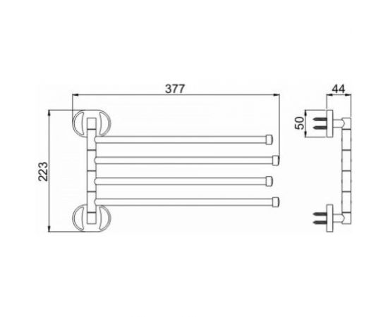 Держатель полотенец Potato поворотный, четверной P2914 – изображение 2
