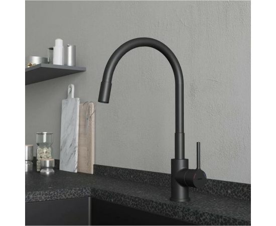 Смеситель для кухни Milardo Meal с гибким изливом, черный матовый M01BL0FM05 – изображение 2