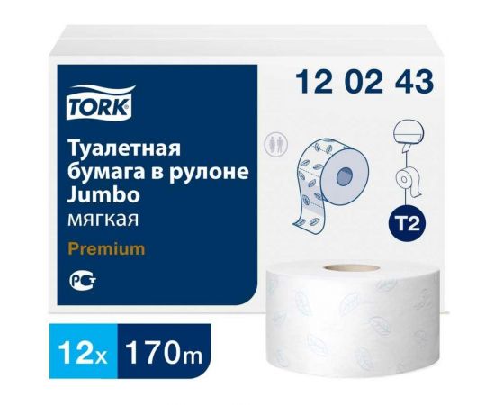 Туалетная бумага TORK Premium 170 м 2-слойная белая 120243 124543 22172 – изображение 2
