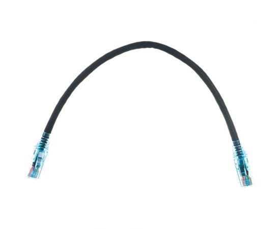Патч-корд Hyperline PC-LPM-UTP-RJ45-RJ45-C6-0.3M-LSZH-BK U/UTP, Cat.6 (100% Fluke Component Tested), LSZH, 0.3 м, черный 230182 – изображение 2