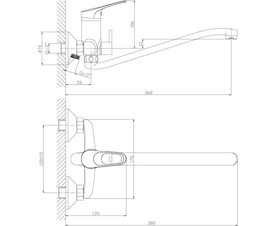Смеситель для ванны Rossinka с S-образным изливом B35-34 – изображение 2