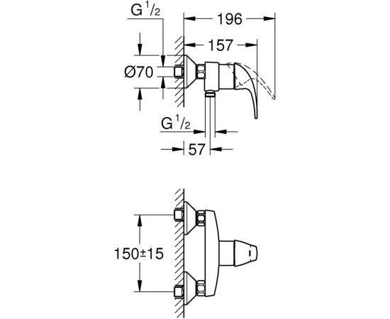 Смеситель для душа Grohe Start Curve 23767000 – изображение 2