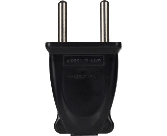 Электрическая плоская вилка Alfa без заземления Черная 30100006 – изображение 2