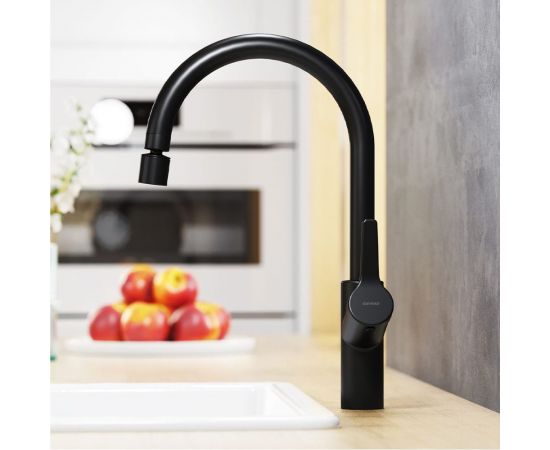 Смеситель для кухни Damixa Eclipse с двухрежимным регулируемым аэратором, черный DX310722300 – изображение 3