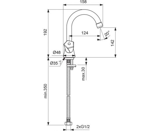 Смеситель для умывальника, R-излив VIDIMA Видима Лайф BA358AA – изображение 3