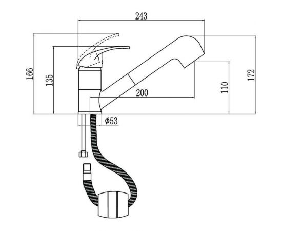 Смеситель для кухонной мойки Fmark с выдвижной лейкой FM6003S – изображение 3
