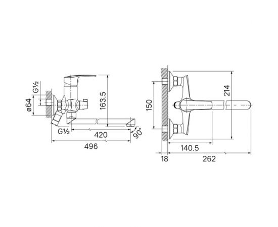 Смеситель для ванны с длинным изливом IDDIS Ray RAYSBL2i10WA – изображение 3