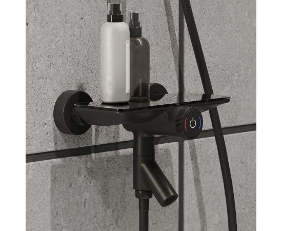 Смеситель для ванны IDDIS Shelfy с управлением Push Control, черный матовый SHEBLBTi02WA – изображение 3