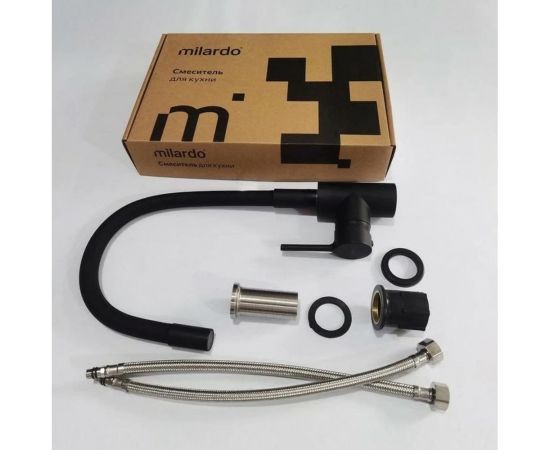 Смеситель для кухни Milardo Meal с гибким изливом, черный матовый M01BL0FM05 – изображение 4