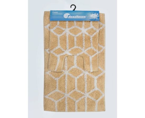 Набор: 2 ковра Аквалиния Лабиринт бежевый, 40х45x50х80 см S-0505-80a – изображение 5