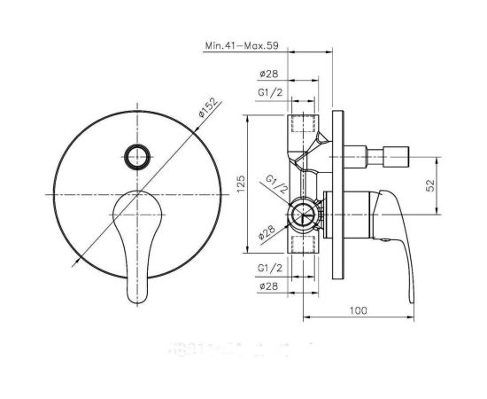 Смеситель монтируемый в стену с переключателем Orange M22-500cr – изображение 5