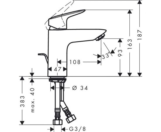 Смеситель для раковины HANSGROHE Logis 100 71100000 00000035185 – изображение 9