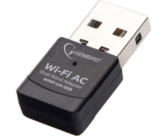 Сетевой двухдиапазонный Wi-Fi Gembird мини USB-адаптер 600 Мбит USB 802.11b/g/n/ac/а WNP-UA-008 