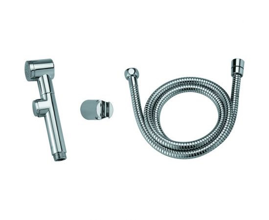 Душевой гигиенический комплект лейка с кнопкой, шланг 1200 мм, фиксированный держатель для душевой лейки, хром SM1357AA 