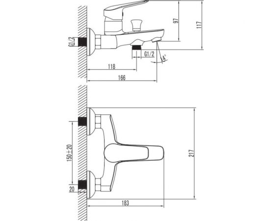 Смеситель для ванны IDDIS Torr TORSB00i02WA – изображение 2