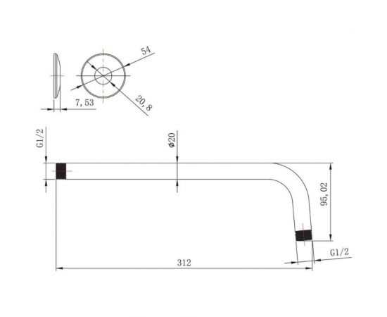 Настенный держатель для лейки верхнего душа Lemark LM8029C – изображение 2